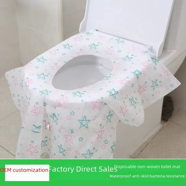Full Coverage Disposable Toilet Seat Cover, Adhesive Type, Double-Layer Waterproof, Custom Children's Printed Non-Woven Toilet Seat Cushion