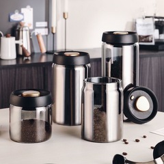 コーヒー豆茶葉新鮮保持密封缶ガラス瓶コーヒー粉粉ミルク貯蔵缶煙灰色遮光真空缶