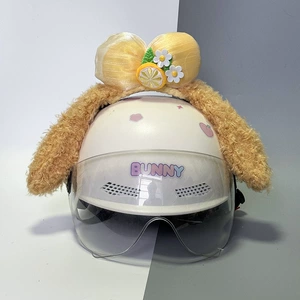 Electric Motorcycle Helmet Decoration Bow Cat Ear Summer Lemon Flower Accessories