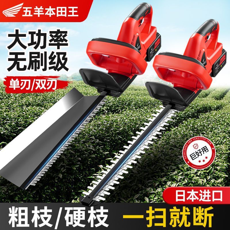 进口电动绿篱机充电式园林绿化粗树枝锂电池茶树修剪机采茶叶神器