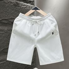 高档品质夏季休闲短裤男士薄款凉感刺绣运动中裤夏天透气五分裤子