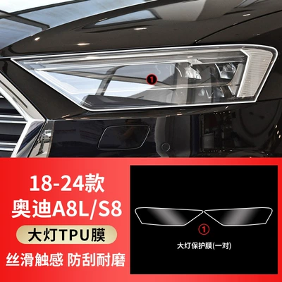 Transparent Tpu Anti-Scratch | Car interior film - 18-25-models-a8ls8-tpu-transparent-headlight-film-one-pair