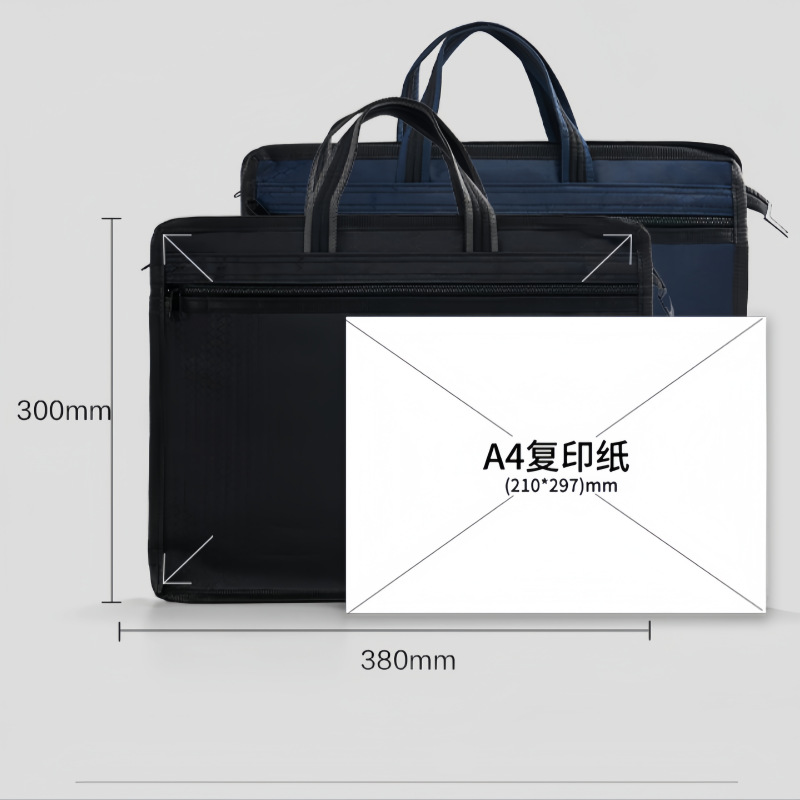 Bolsa de archivos bolsas de mano bolsas de archivos bolsas de computadora de tela Oxford bolsas de cremallera de gran capacidad maletín de oficina grueso