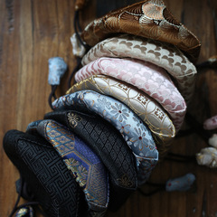 8cm織錦刺繡茶具布袋單杯袋四方加棉抽繩文玩首飾禮品收納包裝袋