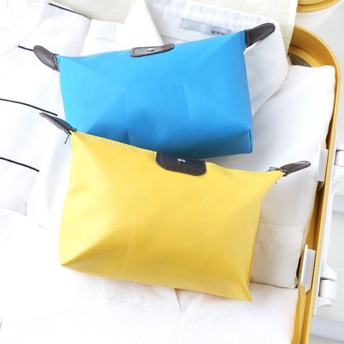 Korean-style large-capacity dumpling cosmetic bag, handbag-style foldable travel toothbrush storage candy-colored dumpling bag, portable