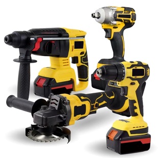 Lithium Battery Tool Combination Set, Electric Drill, Screwdriver, Wrench, Angle Grinder, Electric Hammer, Four-Piece Set, Three-Piece Set, Free Combination