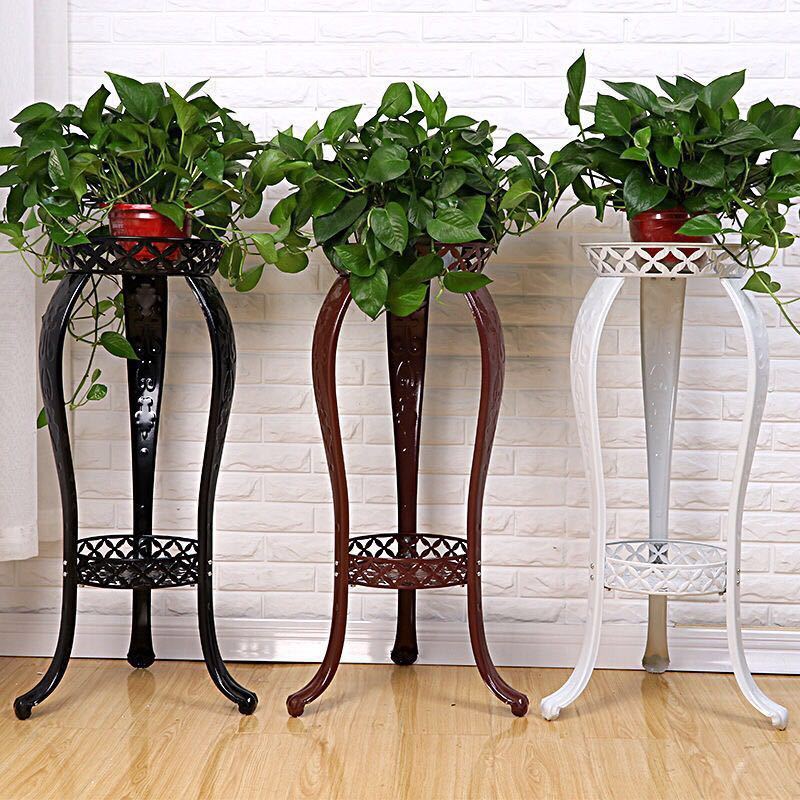 グリーンフラワースタンド床置き屋内リビングルーム植木鉢スタンド鉄フラワースタンド吊り蘭バルコニー収納ラック取り外し可能|undefined