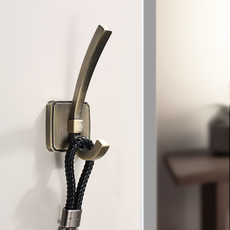 Single coat hook entryway wardrobe wall-mounted hanging wall closet clothing hook drilling fixed gold high-end