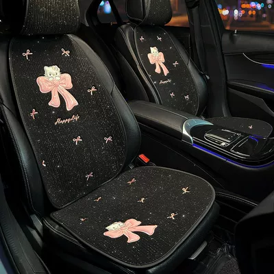 car seat cover, Universal seat cover - all-season-usebowknot-cat-black-starry-cushion-backrest-4-piece-set-no-specifications