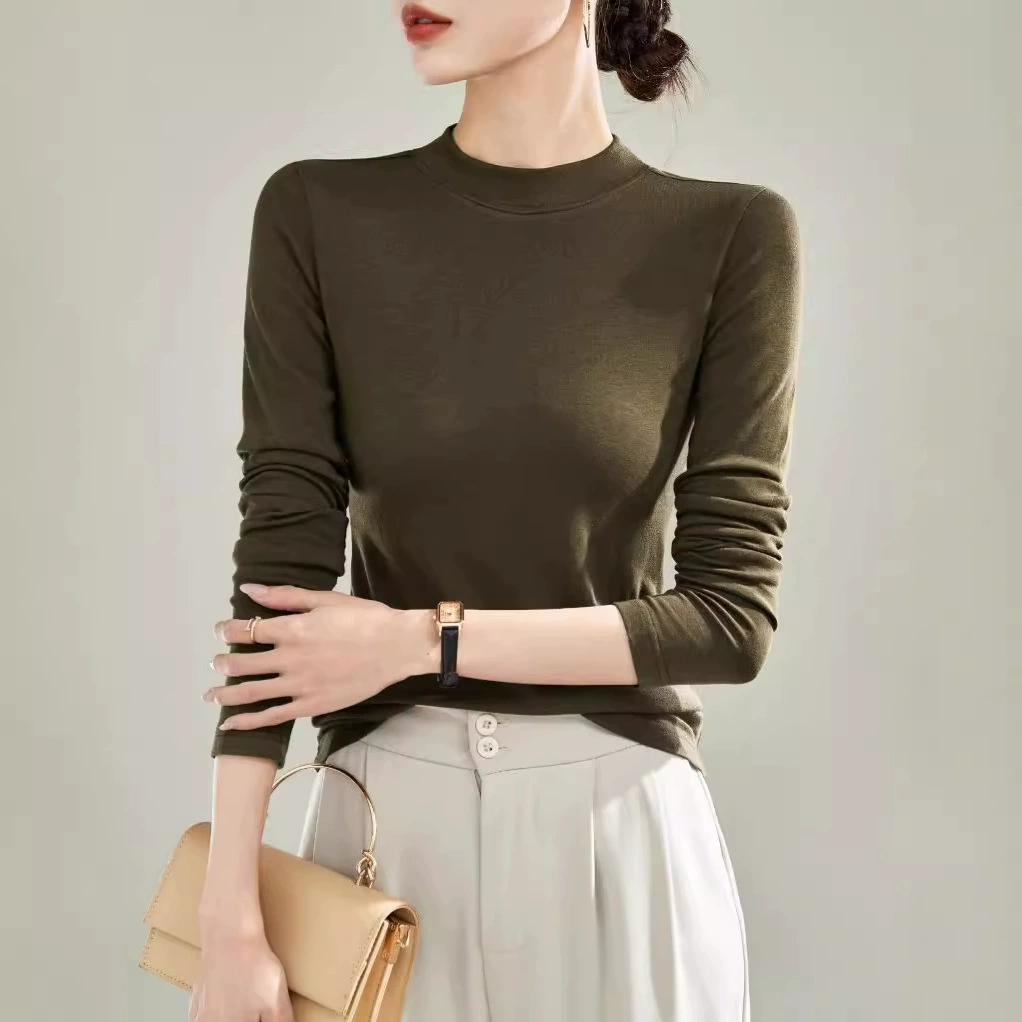Velvet keep warm warm long-sleeve, high collar