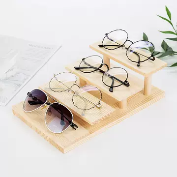 Solid Wood Glasses Display Rack Ladder Glasses Shop Display Props Pine Multi-Layer Semi-Circle Display Rack Storage Rack
