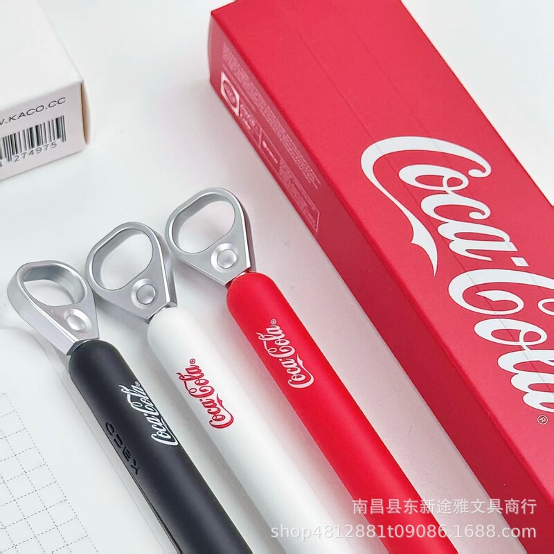KACO コーラ缶型ゲルペン プルリングゲルペン ブラック サインペン クリエイティブペン デコンプレッションペン|undefined