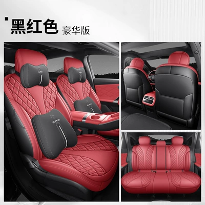 Manufacturer's direct export sales of perforated Modelə uyğun (Original) oturacaq örtükləri - black-and-red-full-cover-luxury-edition-note-the-model-year