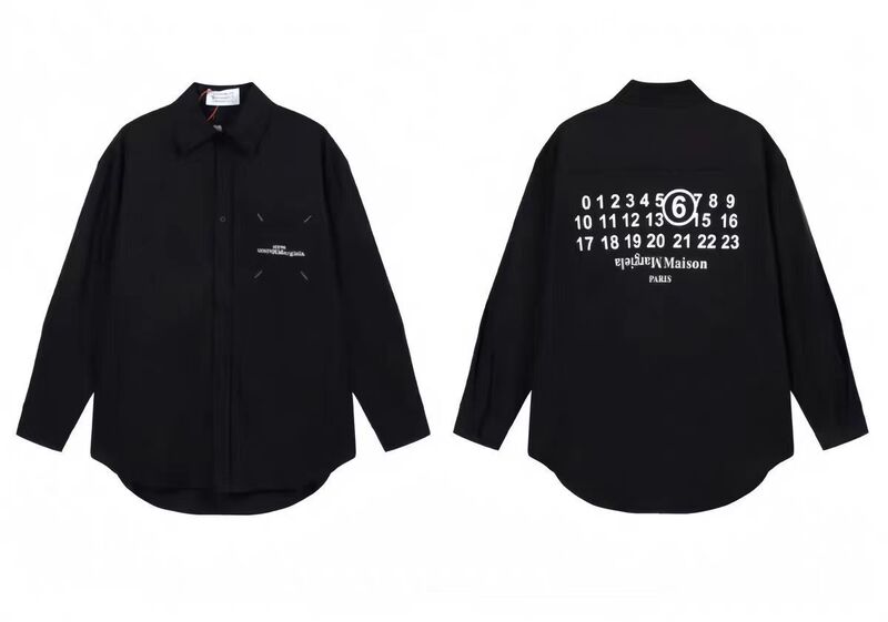 24ss クロスボーダー メゾン マルジェラ MM6 ルーズレター メンズ レディース プリント 長袖シャツ|undefined