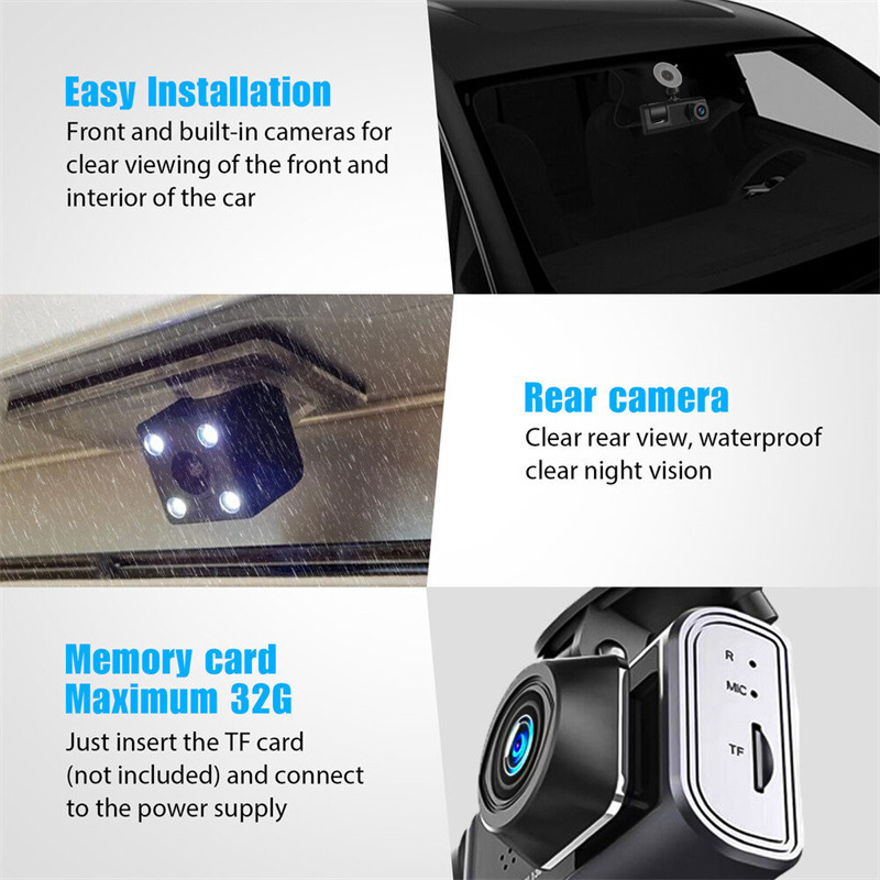 A22 Driving Recorder 3 Cameras Hd 1080P Three Lenses with Reversing Image with Wifi Car Dvr