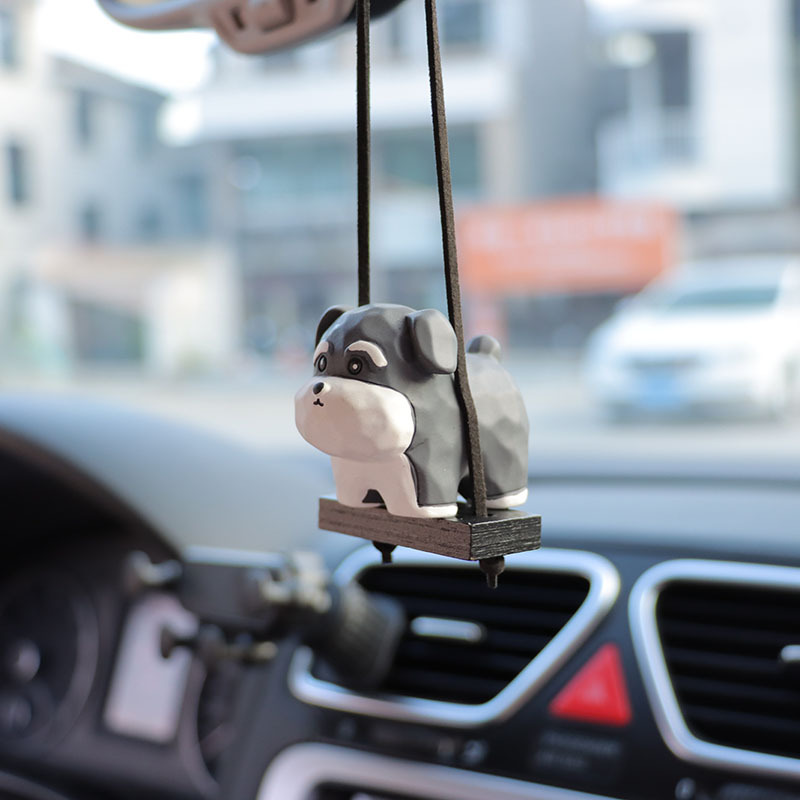 5 Wood Carving Wind Dog Ornaments Resin Cartoon Doll Car Decorations Car Rearview Mirror Pendant Pendant