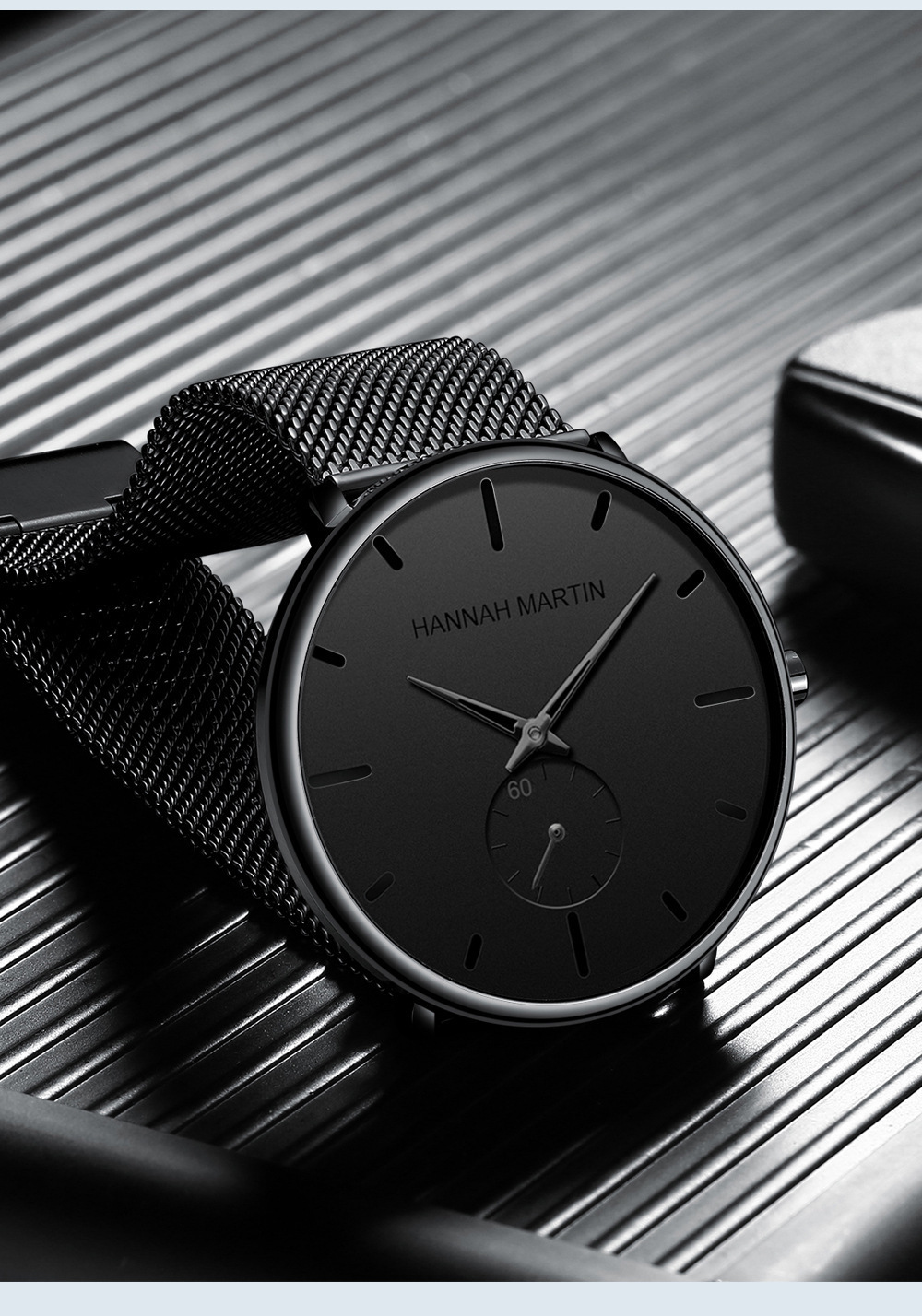 Reloj de cuarzo impermeable para hombre con correa de malla de acero_voghion.com