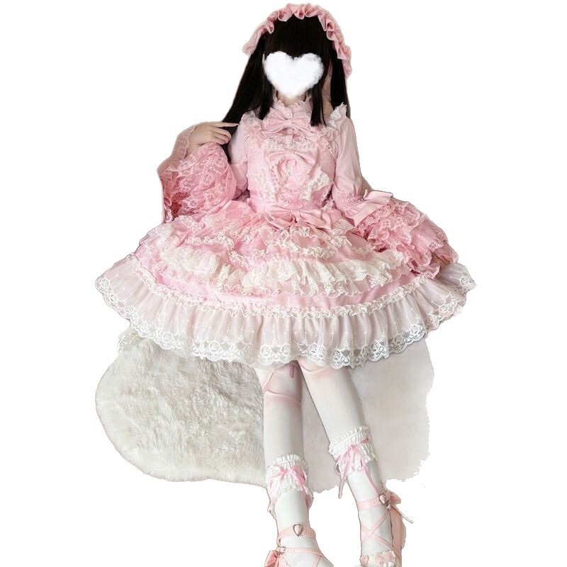 Lolita洋装华丽花嫁jsk吊带连衣裙女|undefined