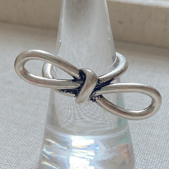 Retro Bow Ring For Women Y2k Style Vintage Adjustable Finger Ring_voghion.com