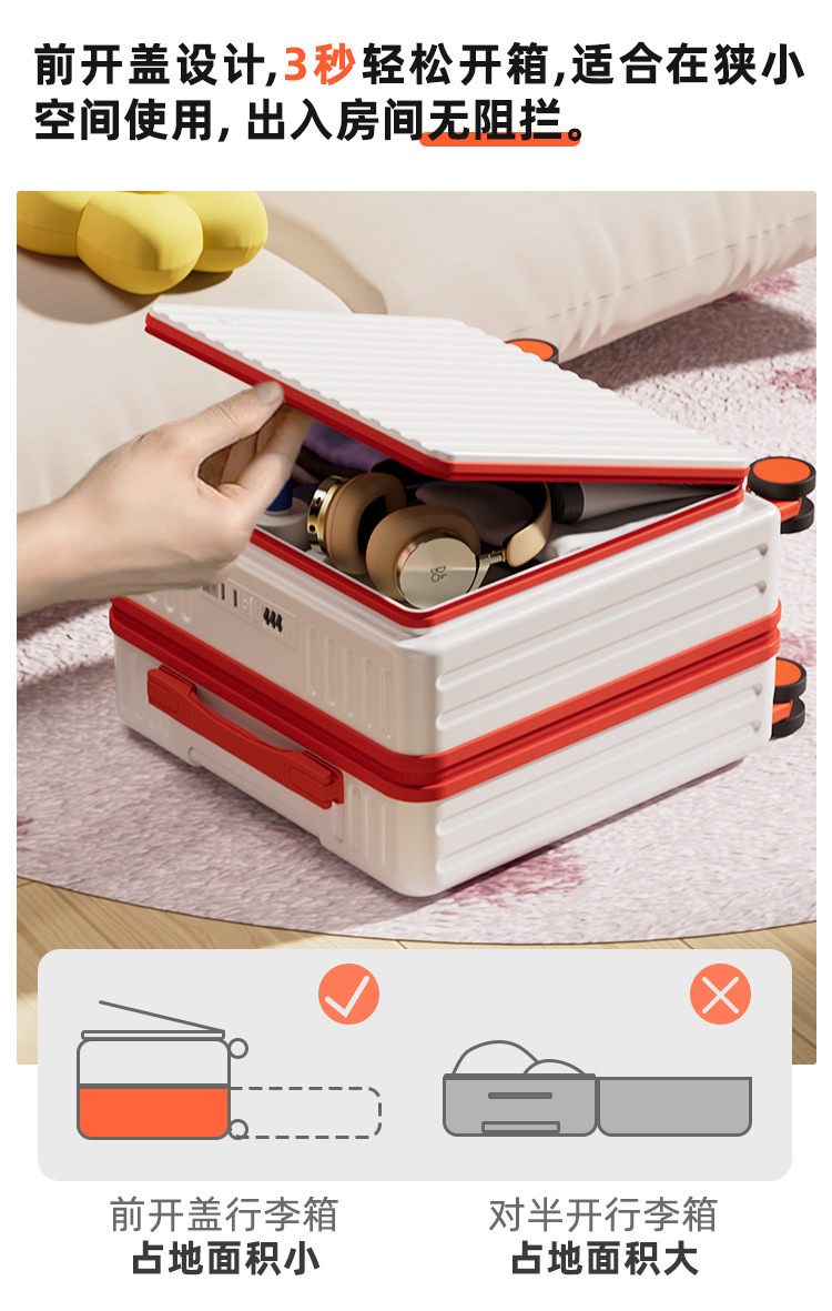 Neues seitlich öffnendes tiefes Gepäck Trolley Koffer Unisex Zahlenkombinationsschloss Koffer leise 360° Rollen Teleskopstange leicht Handgepäck Koffer