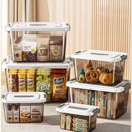 星优新款大容量家用零食杂物棉衣被子整理箱带轮透明收纳箱