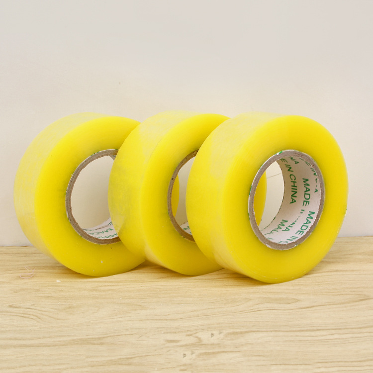 批发大卷透明黄色胶布打包快递包装封箱胶纸 包装封装整箱胶带