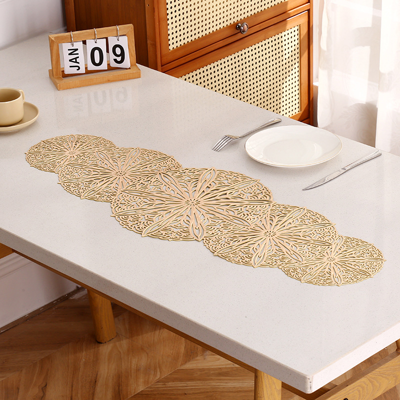 Toalla larga de flor octogonal-oro claro