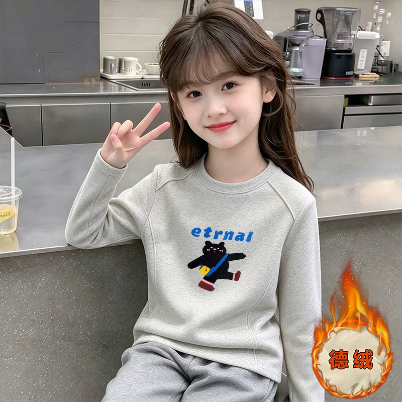 Лонгслив для девочек из дэррона круглый вырез 8–15 лет