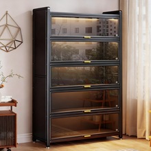 钢制书架防尘书柜手办柜透明玻璃门展示柜铁皮痛柜模型谷子收纳柜