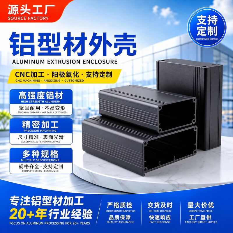 Square Aluminum Profile Shell, Black Anodized Aluminum Alloy Casing, Aluminum Shell for Electronic Equipment, Cnc Square Aluminum Profile Shell, Black Anodized Aluminum Alloy Casing, Aluminum Shell for Electronic Equipment, Cnc