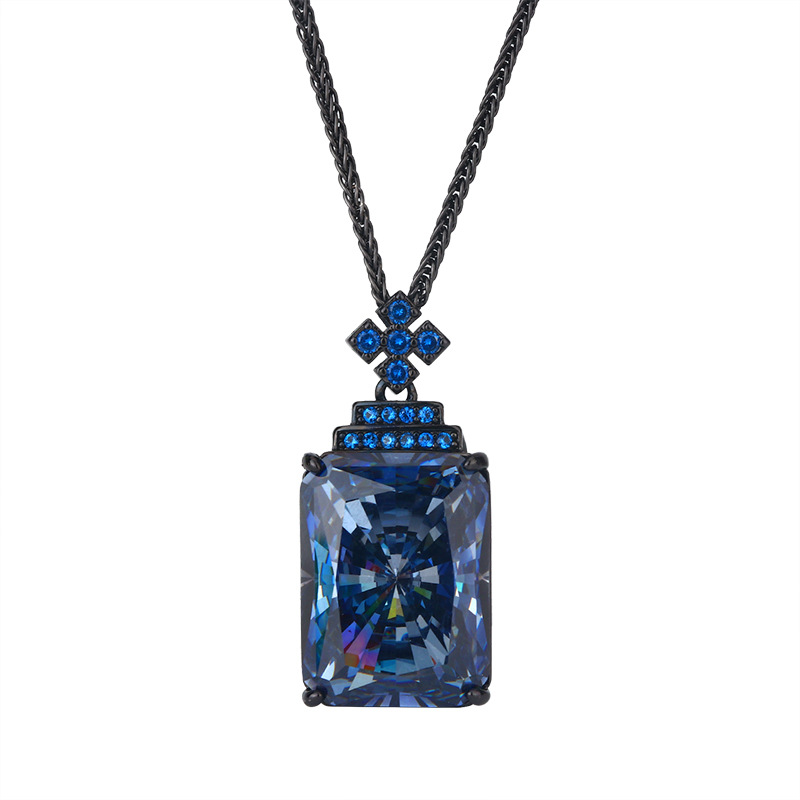 2024 nuevo traje de joyería Zhuang Shengsheng nido de pájaro cortado oro negro colgante retro collar piedra principal 15*20