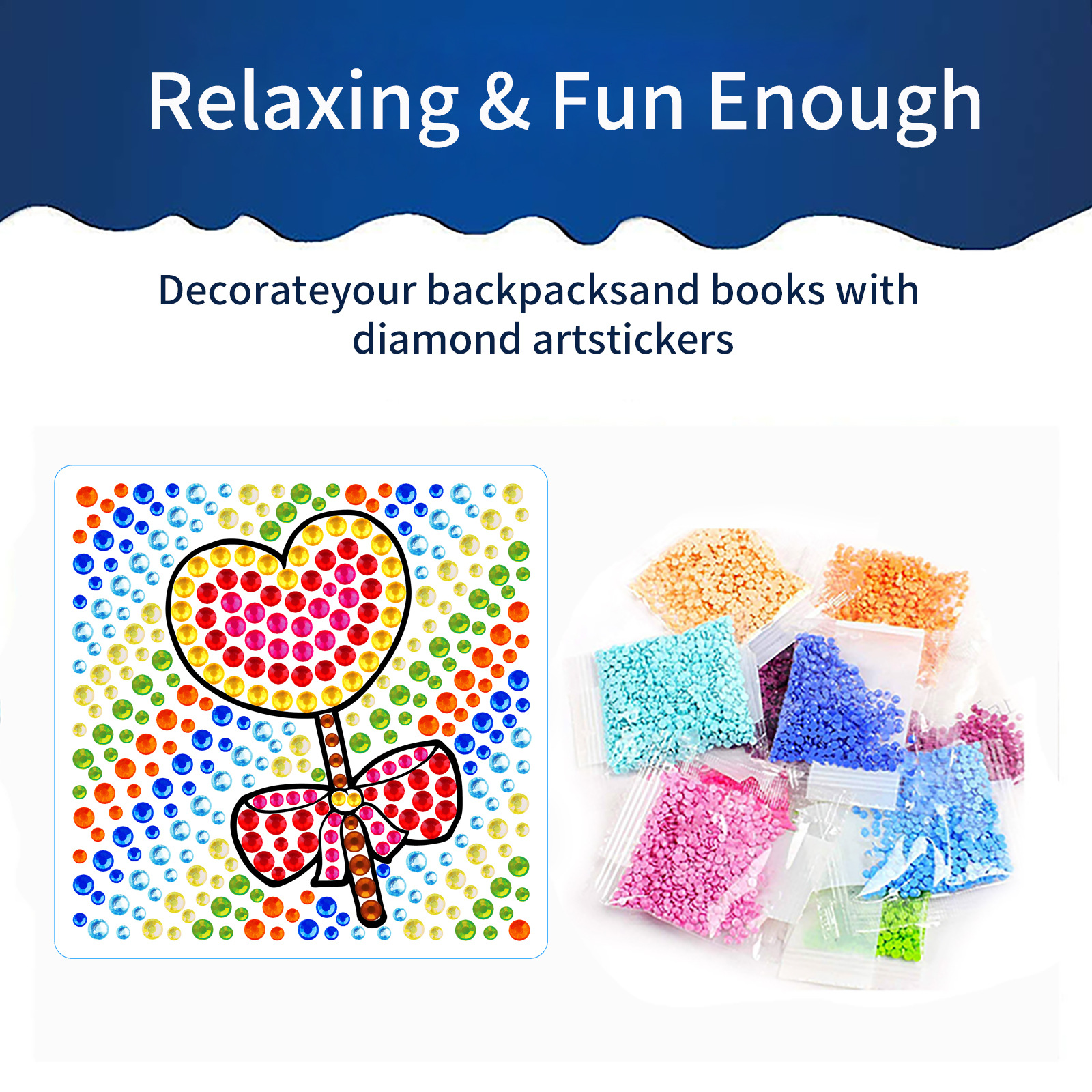 Venta caliente de dibujos animados pastel diamante pintura libre pegatinas DIY ladrillo pintura hecha a mano pegatinas ventana cristal brillante diamante caliente venta