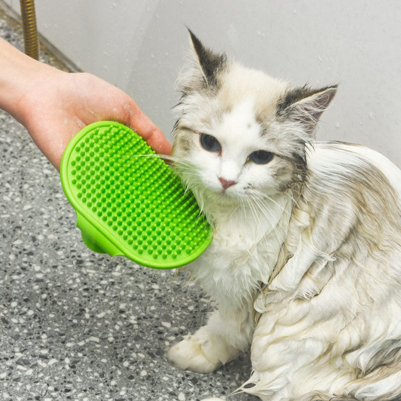 Cepillo de baño para mascotas Silicona Guantes de baño para perros Cepillo de masaje Cepillo de baño de limpieza para gatos Productos para mascotas transfronterizos