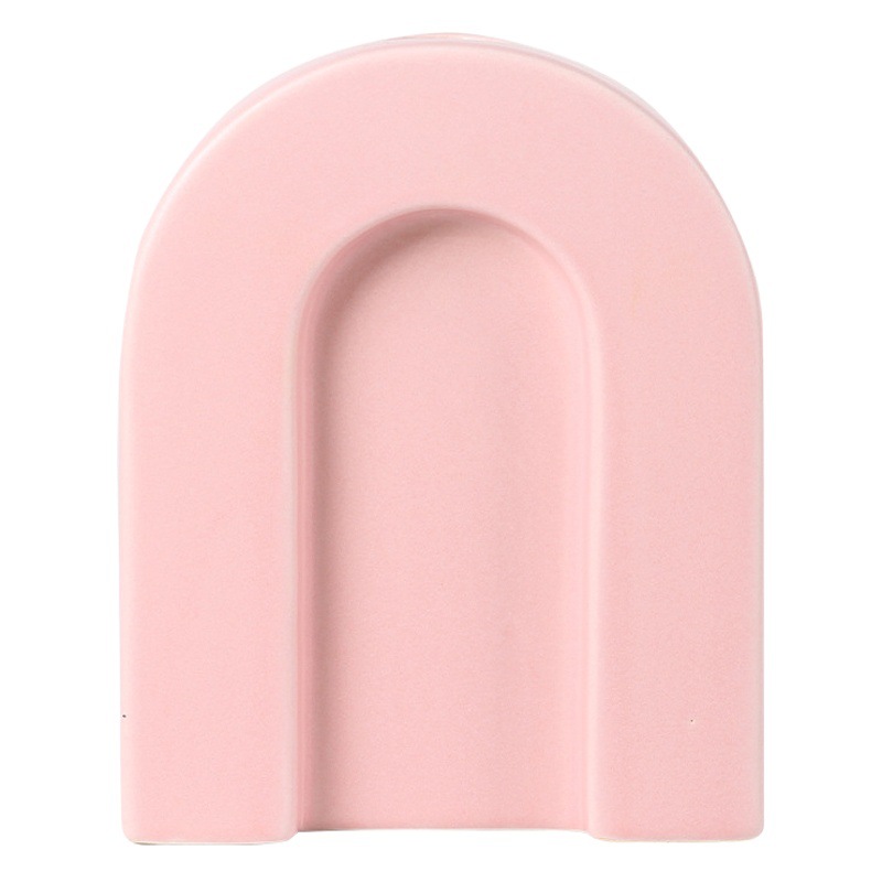 Creativo nórdico simple Arco Iris cerámica colorido florero invitado restaurante flor arco decoración del hogar al por mayor