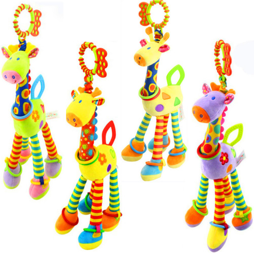 Happy Monkey baby plush toy, giraffe lathe hanging, plush colorful car pendant baby toy