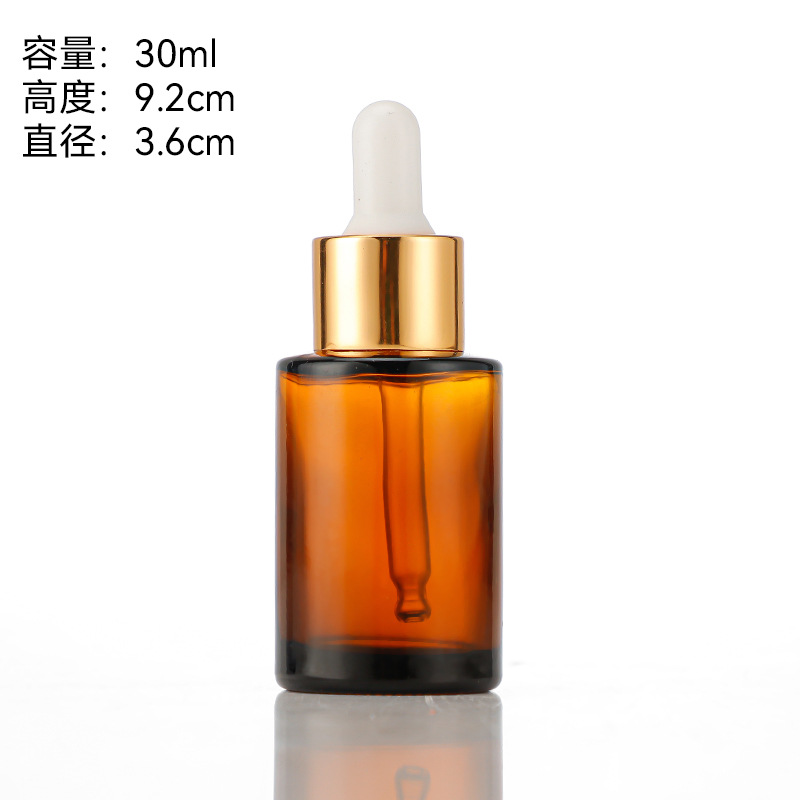 30ml; anillo de oro + tubo de goteo de goma blanca + botella de té; vidrio