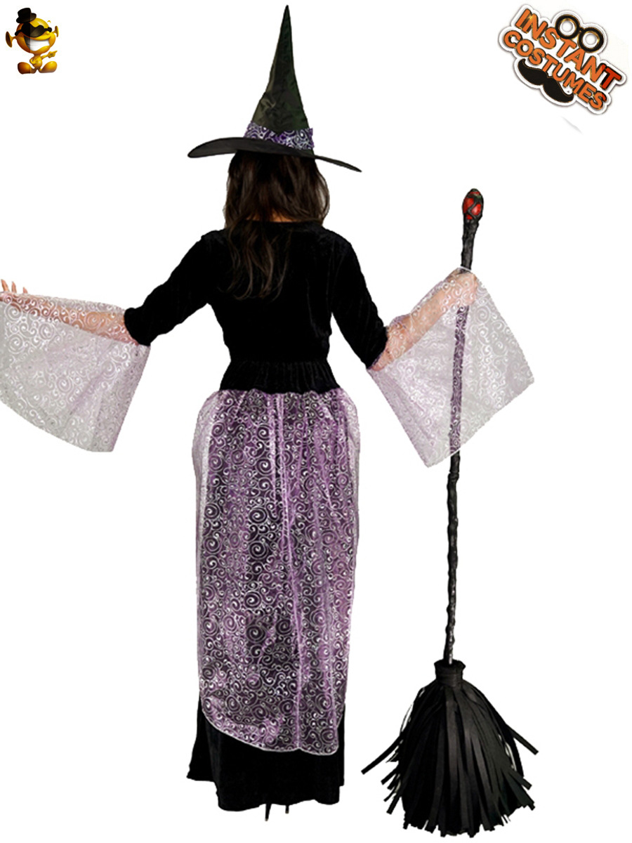 Halloween mujer adulta bruja vestido Cosplay rol bruja rendimiento de la etapa traje del partido