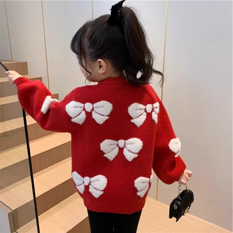 En stock [Foto real] ropa de mujer 2024 ropa de padre-hijo dulce Real shot suave glutinoso suéter Otoño e Invierno suéter Suelto