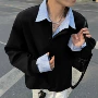 宽松男款秋季衬衫领卫衣