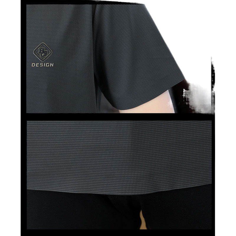 Verano nuevo estilo de manga corta de seda de hielo sin costuras polo para hombres de gama alta de nailum de secado rápido camiseta casual de solapa para hombres