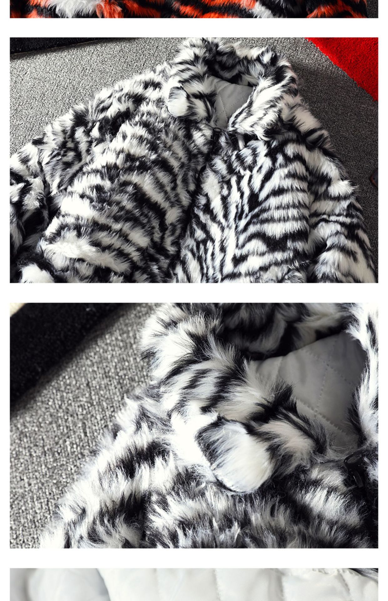 Herrenjacke Mit Zebramuster Gefütterter Wintermantel Aus Baumwolle_voghion.com