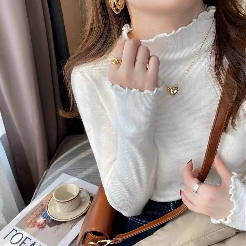 Теплый весенний вязаный свитер, западный стиль, Slim fit, высокий воротник