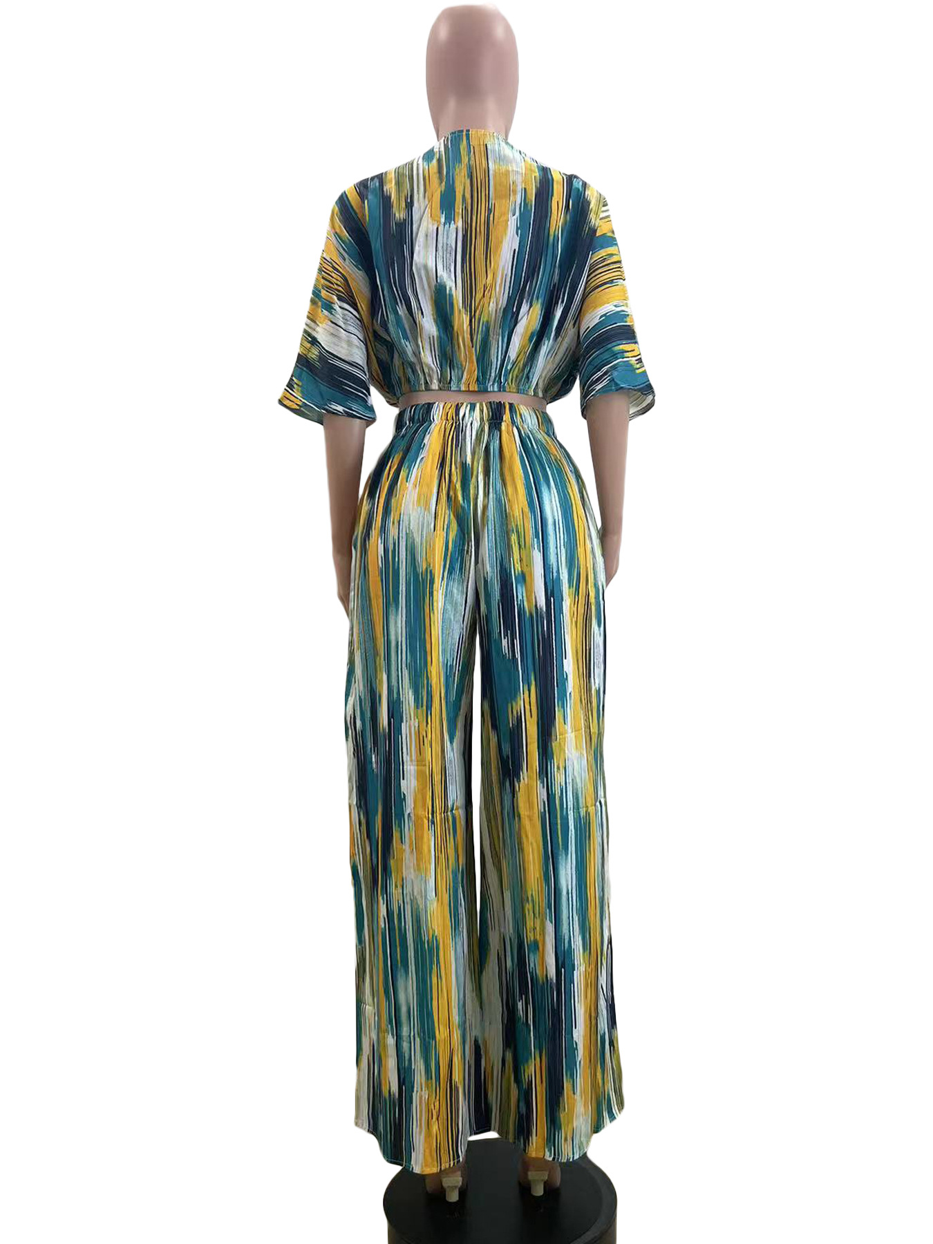 309g Weight 3/4 Length Sleeve Sleeve Length Spandex, Polyester Fabric Type Pant Co-ord Set Sets Type 2 Pieces Set Quantity Casual, Holiday Occasion V Neck Neckline Loose Fit Type Abstract, Color Block Pattern Summer, Spring Season Women's Gender Printing Design Vacation, Streetwear Style Casual Holiday Women's Vacation Streetwear Abstract Color Block Spandex Polyester Printing Pant Co-ord Set Pants Sets 22