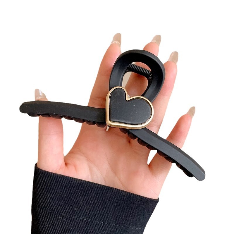 Clip de agarre de letras negras para mujeres simple detrás de la cabeza clip de cabello de tiburón sensación de alta calidad clip de cabello de cabello de gran tamaño