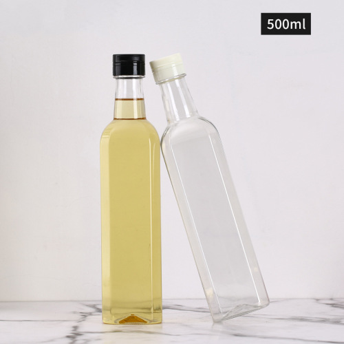 250ml square plastic oil bottle liquid condiment packaging cooking wine soy sauce vinegar plastic pot 500ml plastic bottle