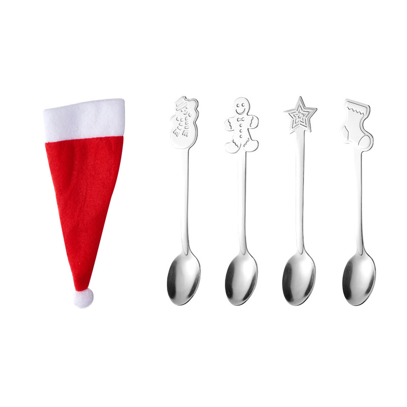 クリスマス食器ギフトステンレスデザートスプーンコーヒースプーンギフトボックスセットクリエイティブ漫画クリスマススプーン卸売|undefined