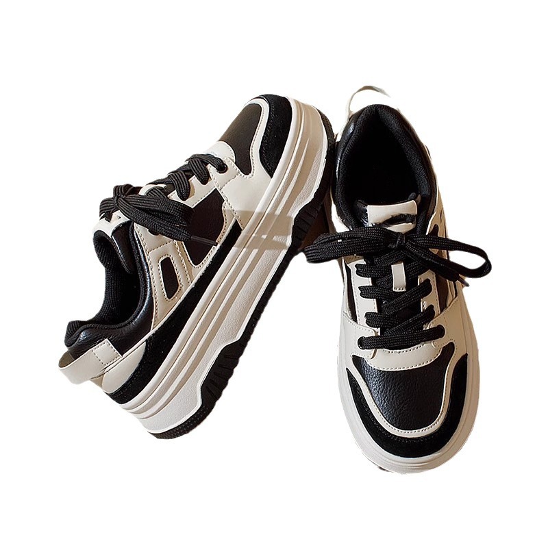 Qi Yanzhen Lederbrett für Frauen 2024 Neue Frühlings- und Herbstschuhe mit dicker weicher Sohle, lässige Sportschuhe für Studenten, kleine weiße Schuhe_voghion.com