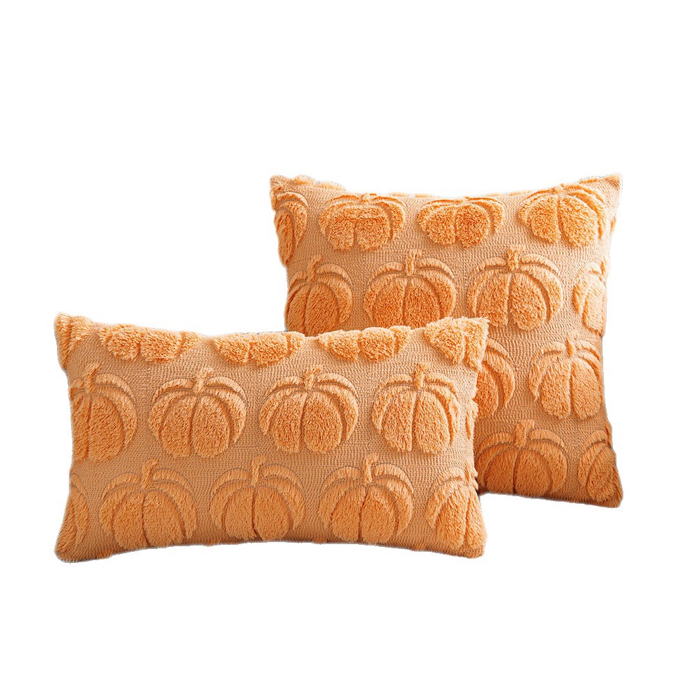 Halloween Pumpkin Embroidered Plush Pillow Case For Sofa Living Room_voghion.com