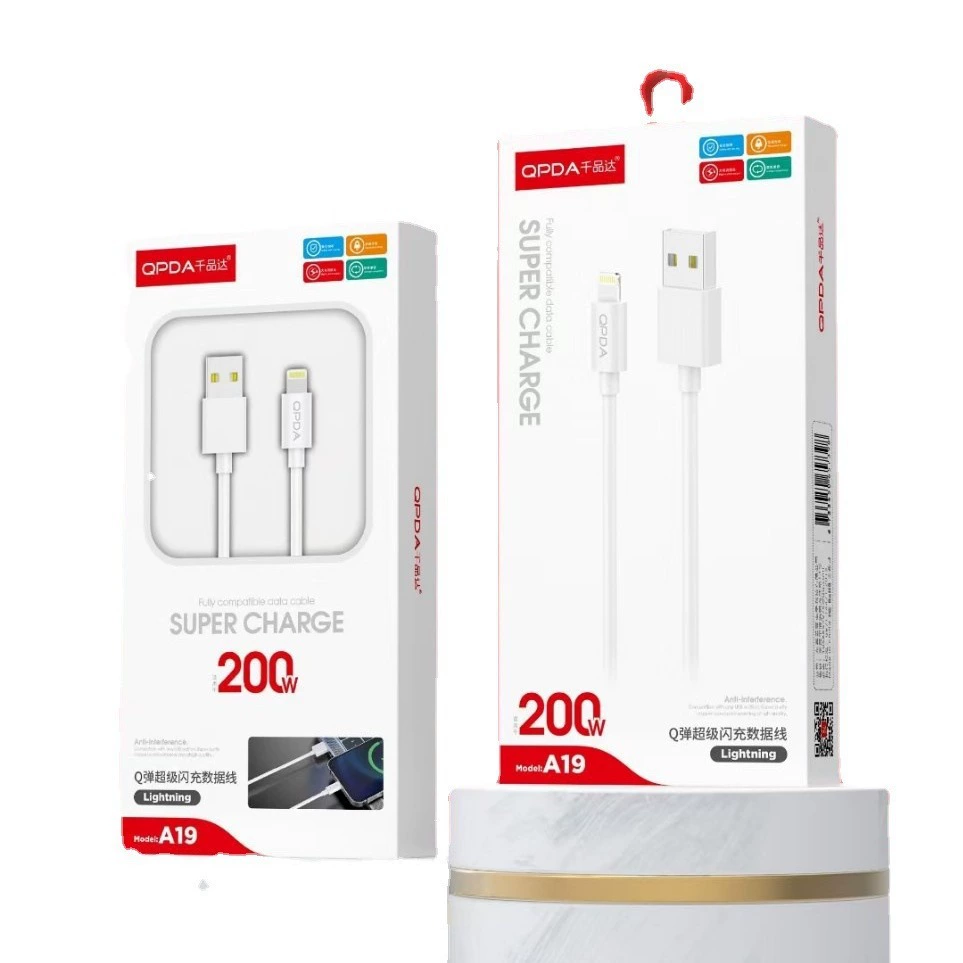 Зарядный кабель с флэш-зарядкой 200W A18/A19/A20, 1 м, варианты Type‑C/Lightning/Android