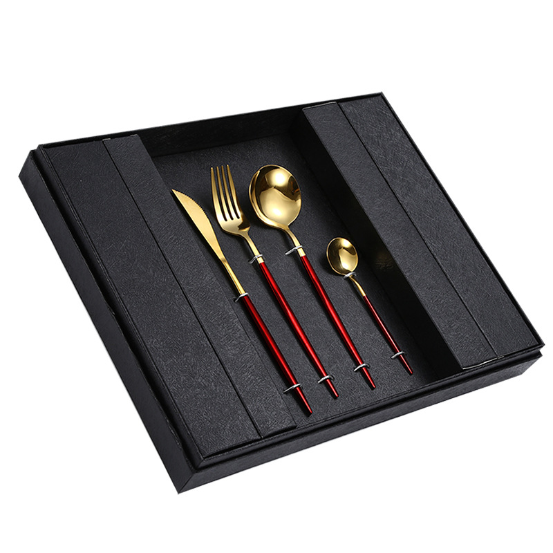 24 피스 세트-레드 골드